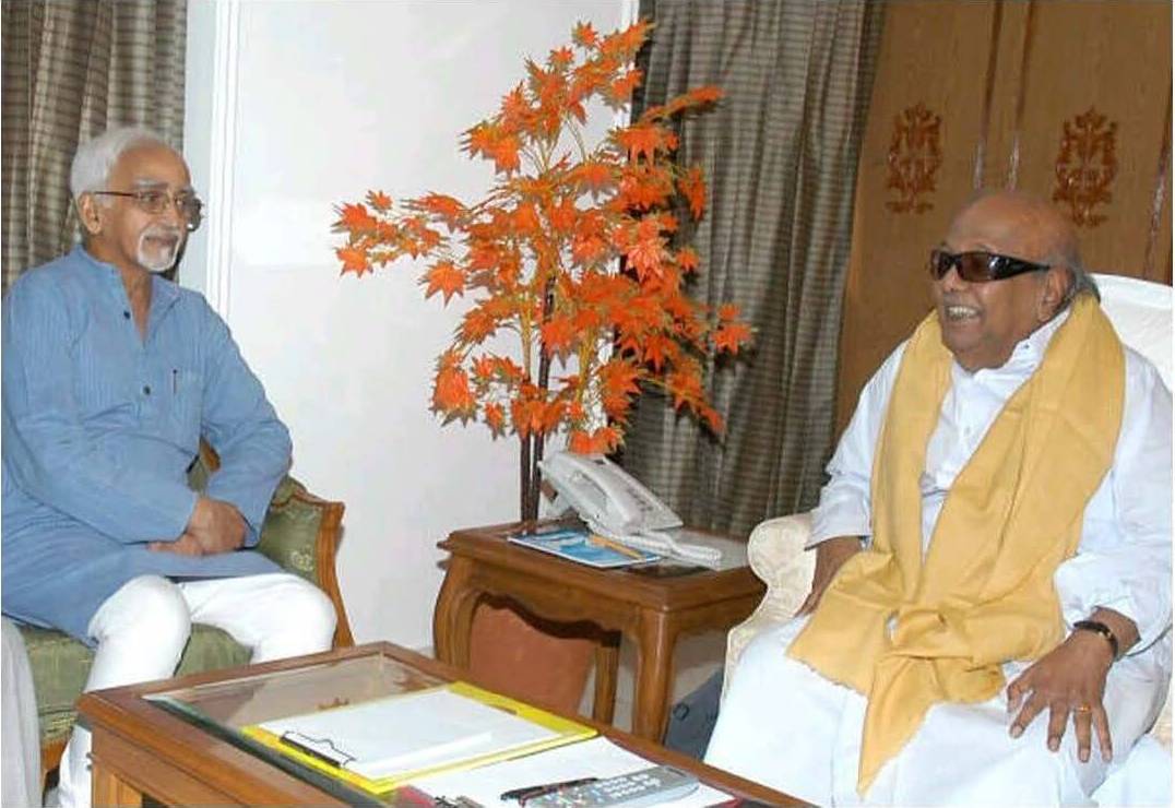 ஹமீத் அன்சாரி கலைஞரைச் சந்தித்து ஆதரவு கோருகிறார்